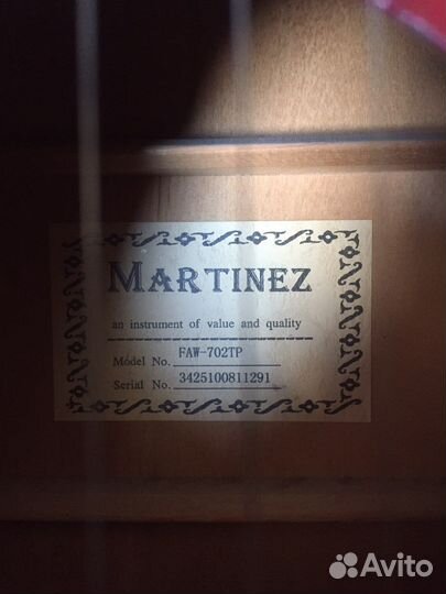 Акустическая гитара Martinez FAW-702tp