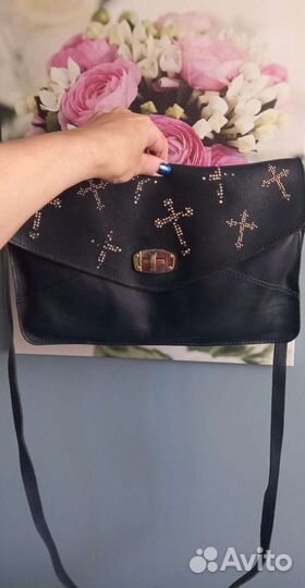 Клатч винтажный Италия 2000-е г. С крестами/сумка