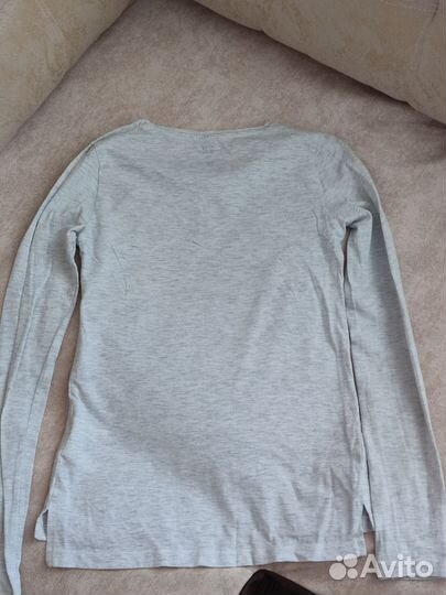 Бело-серый лонгслив для девочки 146/152 H&M