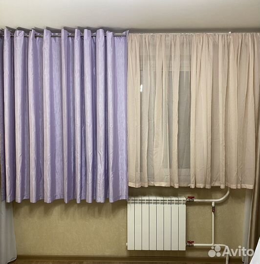 Комплект штора и тюль на кухню