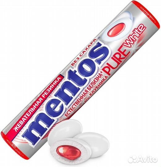 Жевательная резинка Mentos Pure White Клубника 15