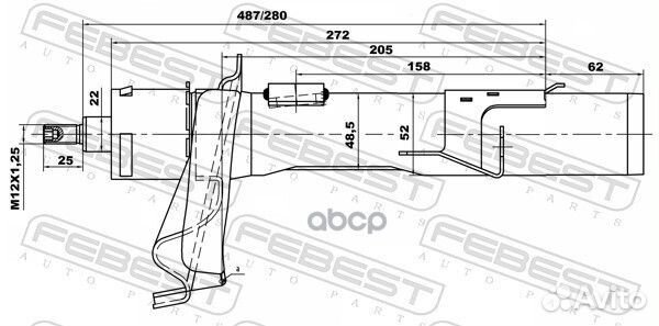 Амортизатор передн правый ford focus II 08-11 2