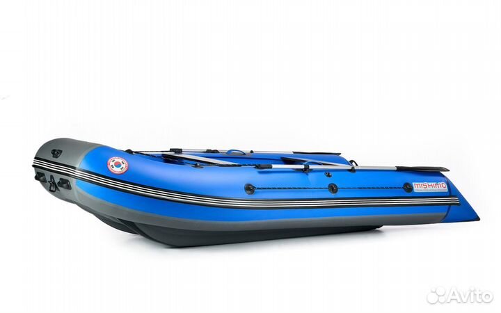 Премиальная лодка Mishimo sport 390 сине серая