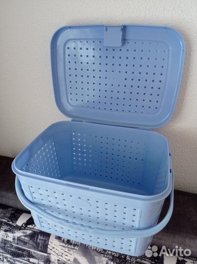 Корзина для хранения с крышкой ручками
