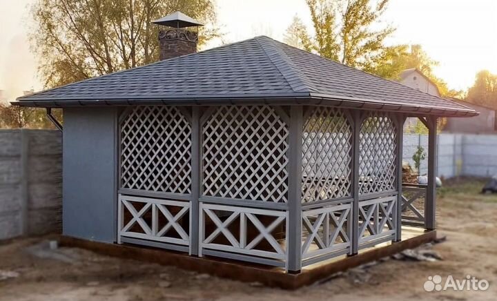 Ландшафтная беседка деревянная