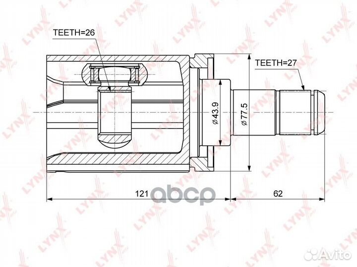 Шрус внутренний перед лев BMW X5(E70) 3.0-4.8 0