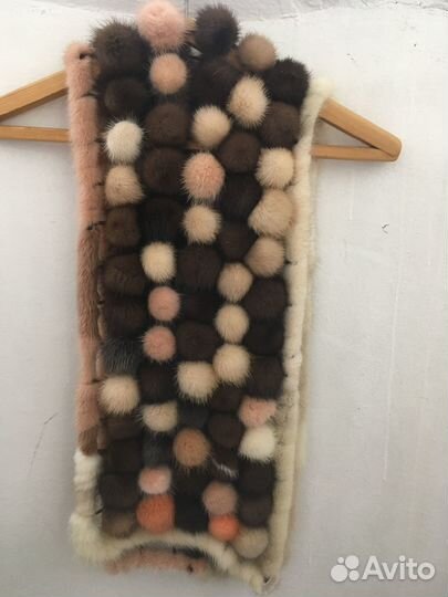 Шарф из норковых шариков