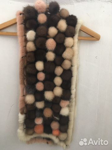 Шарф из норковых шариков