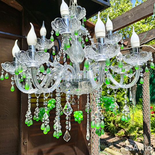 Люстра хрустальная двухъярусная