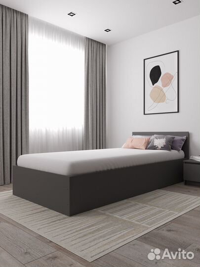 Мс Мори Кровать крм 900.1 (мп) Графит