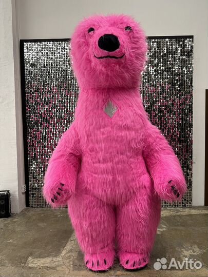 Розовый мишка экспресс поздравление