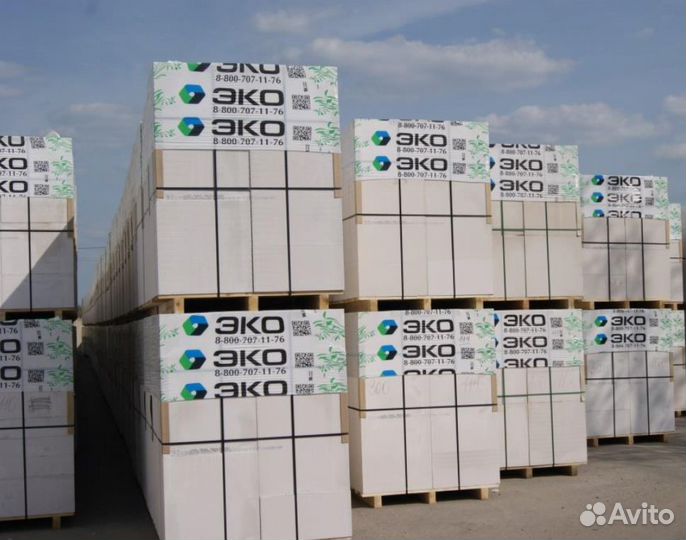 Газобетонный блок эко D600 B3,5 250x600x100