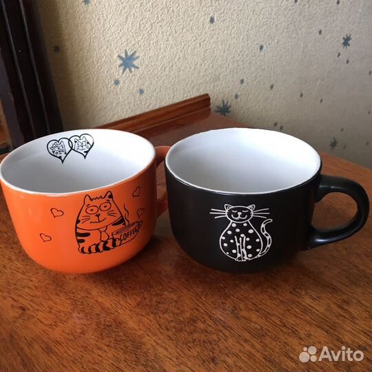 Кружки чашки большие парные, чайные пары, стаканы