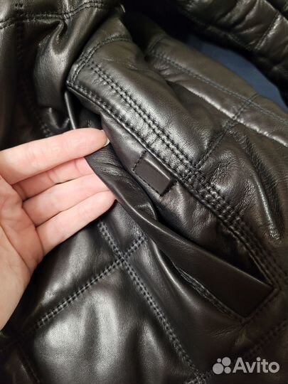 Кожаная куртка зимняя р.54