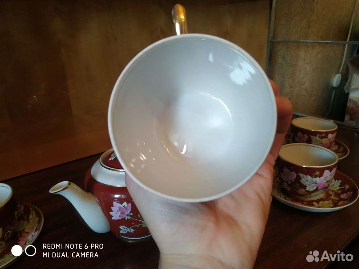 Чайный сервиз Вербилки Мальва на красном