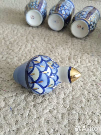 Фарфор СССР. Сусальное золото, кобальт. Редкий