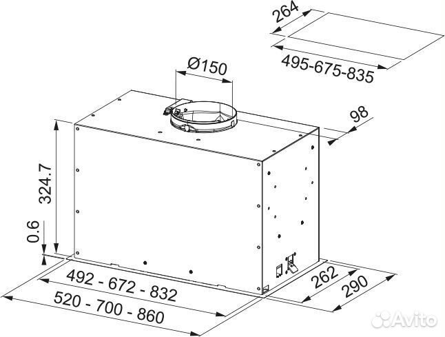 Вытяжка franke fbfp XS A70 (305.0665.369)