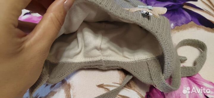 2 Шапки детские для мальчиков на 3-6 месяцев