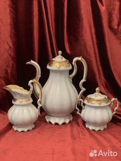 Чайный сервиз старинный антиквариат XIX век