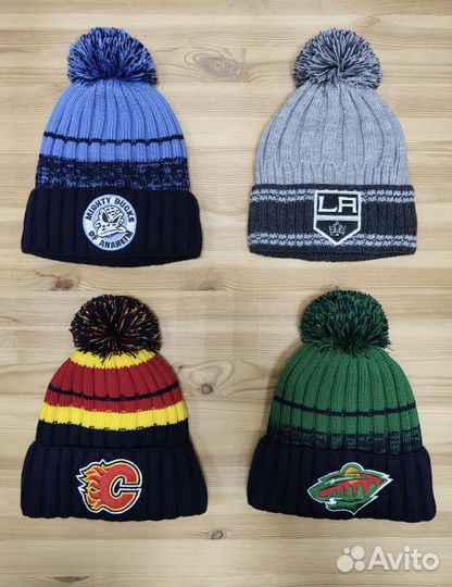 Шапки зимние с помпоном нхл