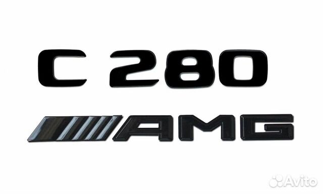 Комплект: шильдик Mercedes C280 + AMG черн