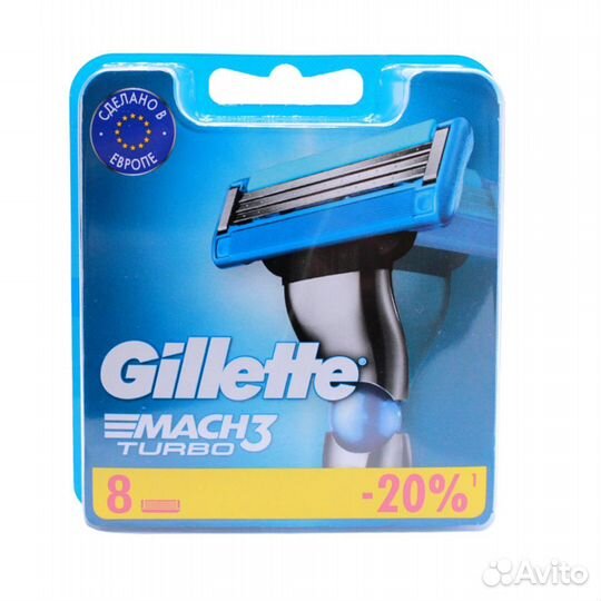 Gillette Сменные Кассеты mach3 Turbo 8шт