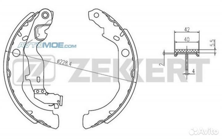 Колодки торм. бараб. задн. Renault Duster II 10- B