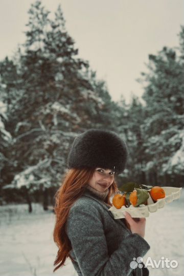 Шапка теплая натуральный мех