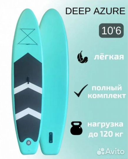 Надувная доска для sup-бординга funwater deep azur