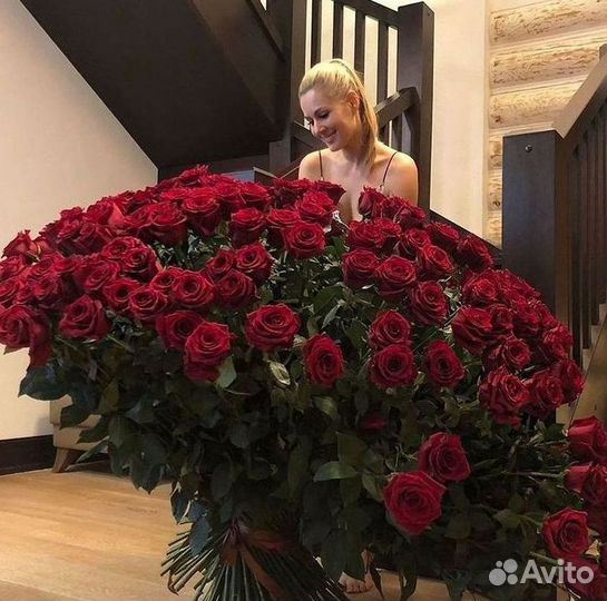 Розы высокие Доставка цветов