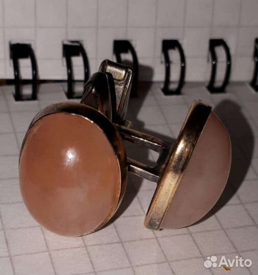 Красивые жемчужные и серебряные запонки 875 СССР