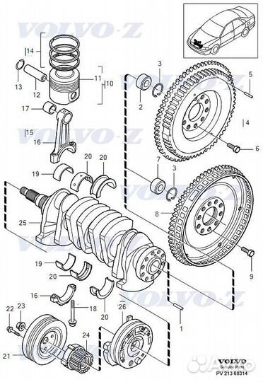 Вкладыши коленвала шатунные Volvo