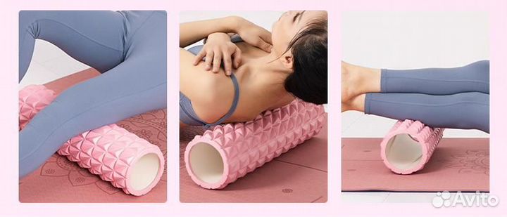 Набор ролик массажный для йоги и фитнеса 60 см