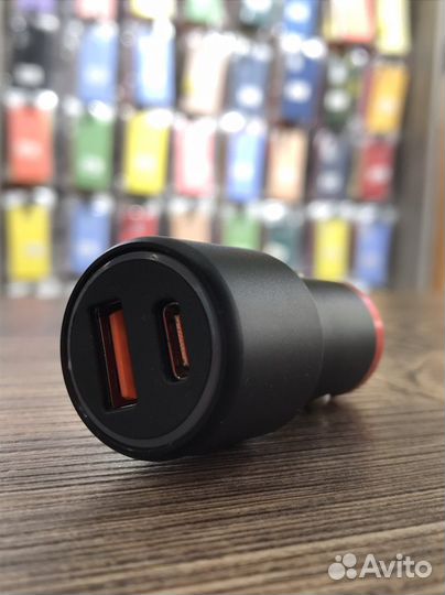 Адаптер автомобильный (Type-c + USB)