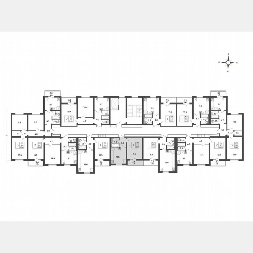 1-к. квартира, 35,7 м², 4/5 эт.