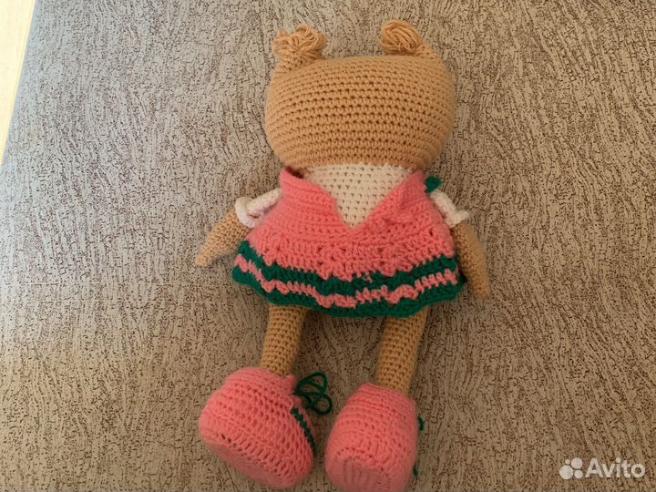 Игрушка вязаная мягкая сова свинка