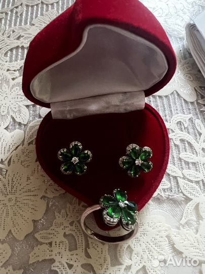 Серьги, гвоздики, кольцо