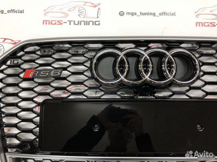 Решетка на Audi A6 в стиле RS6 14-18 гг. дизайн 1