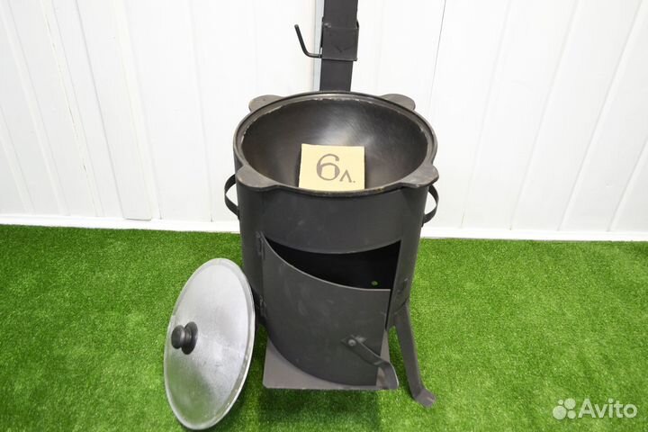 Казан чугунный 8л с печью