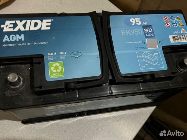 Гелевый Аккумулятор Exide Start-Stop AGM 95 Ah