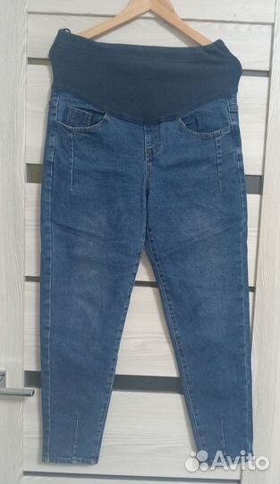 Джинсы синие для беременных 48