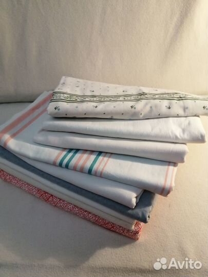 Постельное белье б/у(хлопок, лен)
