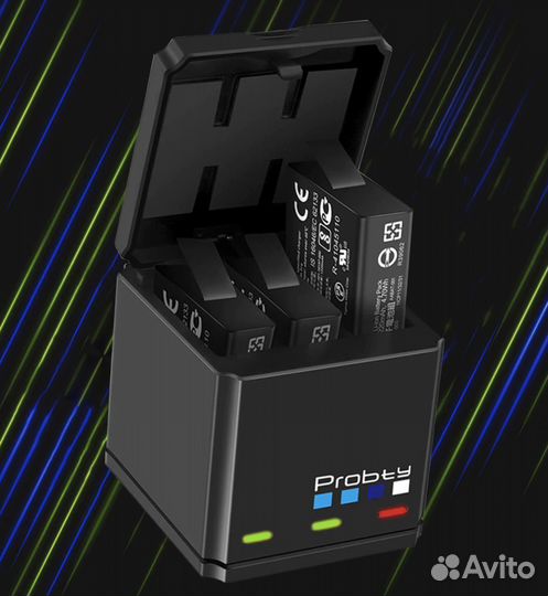 Комплект 3 акб + зарядное для GO PRO 5, 6 и 7