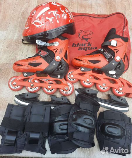 Детские ролики и защита 32 35