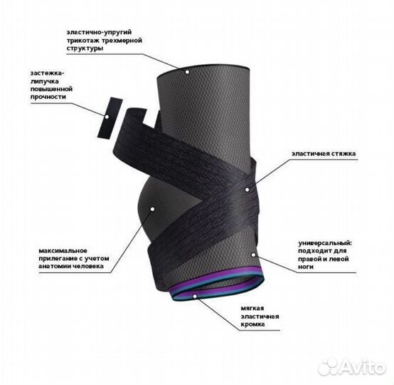 Бандаж компрессионный на голеностопный сустав бкгс
