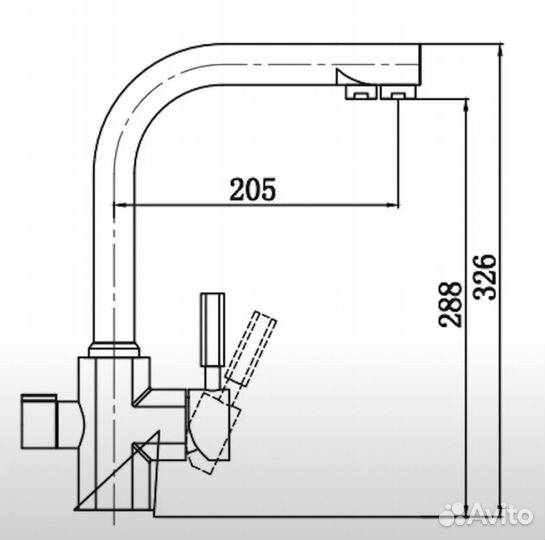 Смеситель хром для кухни с фильтром