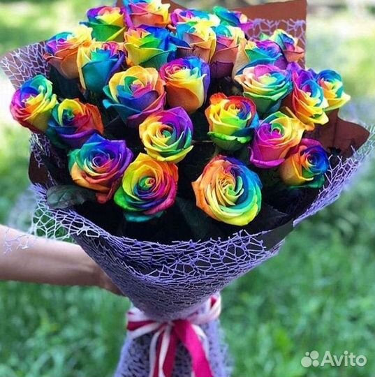 Радужные розы с доставкой