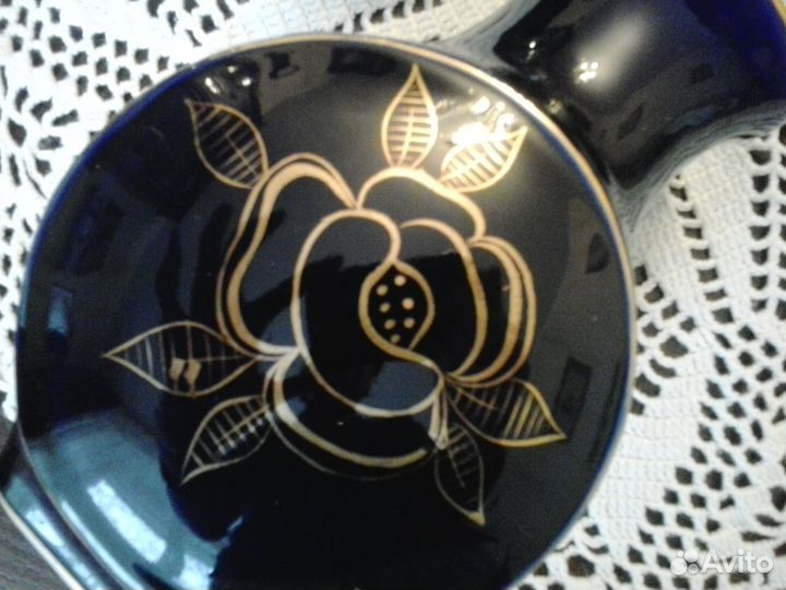 Ваза кобальт с золотом СССР