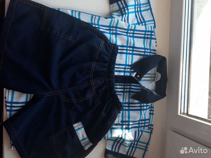 Костюм на мальчика 110 (шорты +рубашка)