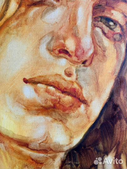 Картина маслом мужской портрет стильный эмоции